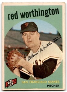 1959 Topps Red Worthington San Francisco Giants #28
