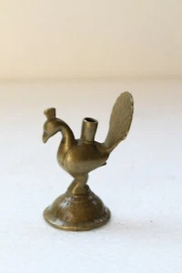 Antique Islamic Brass Peacock Bird Figurine Engraved Rare Incense Burner NH5276 - Picture 1 of 11