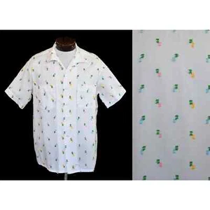 Vintage 50s Ashfield by Duke of Hollywood 3-D Tufted Shirt Size Large - Picture 1 of 7