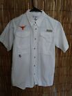  Columbia Sportswear Company Button Down Short Sleeve Shirt White Sz Large Youth