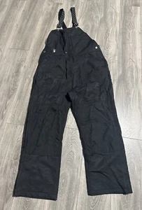 Mens Alaskan HardGear by Duluth Trading Black Snow Pants Bib Overalls Large 32 - Picture 1 of 14