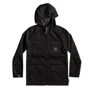 Boys size 10 DC Black Mastaford Water Resistant Hooded Jacket *BNWT RRP $99.99 - Picture 1 of 4