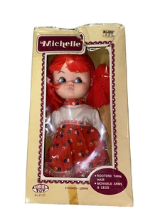 Vintage Doll In Box Michelle Union Toy Orange Red Hair Side Eyes Dress - Picture 1 of 7