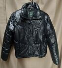 Wild Fable Women's Size XS Shiny Black Color Winter Puffer Zip + Snap Jacket