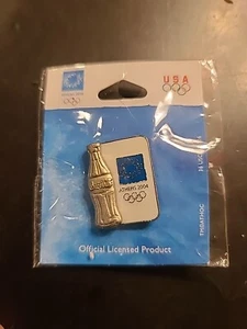 Athens 2004 Olympic Coca Cola pin, Lapel Hat Pin Collectible In Package New - Picture 1 of 5