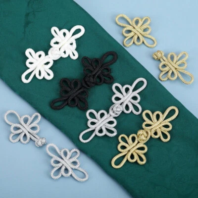 1PAIRS Chinese Frog Closure Buttons Flower Knot Fastener Sewing Accessories Kit - Image 1 of 4