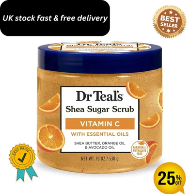 Dr Teal’s Vitamin C Shea Sugar Scrub with Essential Oils, 538g