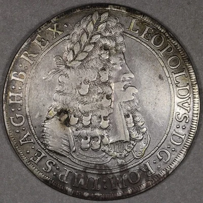 1695 Austria Leopold I Silver Thaler DAV-3245 - Imagem 1 de 4