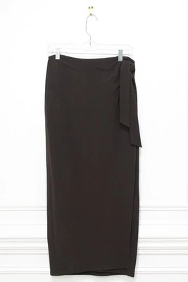 NUEVO CON ETIQUETAS Falda Midi Lafayette 148 Marrón Chocolate Talla 10 Vintage Minimalista Foto 1 de 4