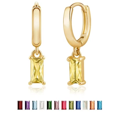 Gold Birthstone Earrings for Women Green Emerald Earrings for Women - 18K Gol... - Imagem 1 de 4