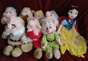 Disney Store Snow White And The Seven Dwarfs Set Of Plush Qty Of 8 Soft Toys  - Picture 1 of 20