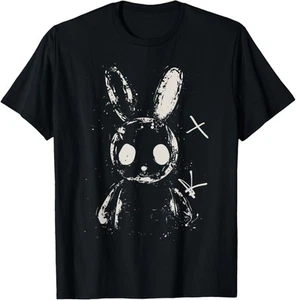 Creepy Cute Bunny Rabbit Alt Goth Grunge Horror Aesthetic T-Shirt Hoodie, Small - Picture 1 of 13