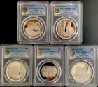 Egypt Ah1415-1994 5 Pounds - 5 Rare Temples - All Pcgs Pr69dcam - Beautiful Set!