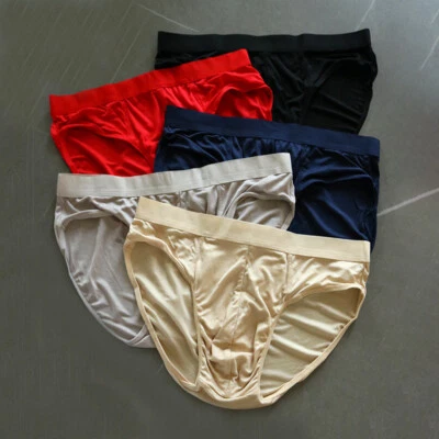 5pcs 100% mulberry silk underwear for men U briefs Pure silk Underpants knickers - Image 1 of 4