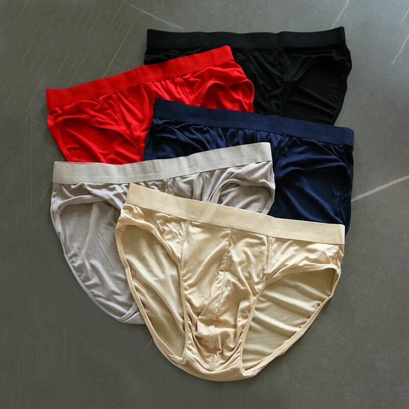 5pcs 100% mulberry silk underwear for men U briefs Pure silk Underpants knickers - Image 1 of 4