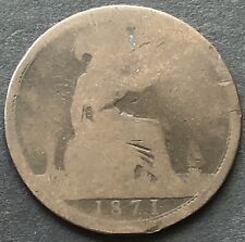 1871 PENNY-ONE PENNY COIN-1d BRONZE - QUEEN VICTORIA
