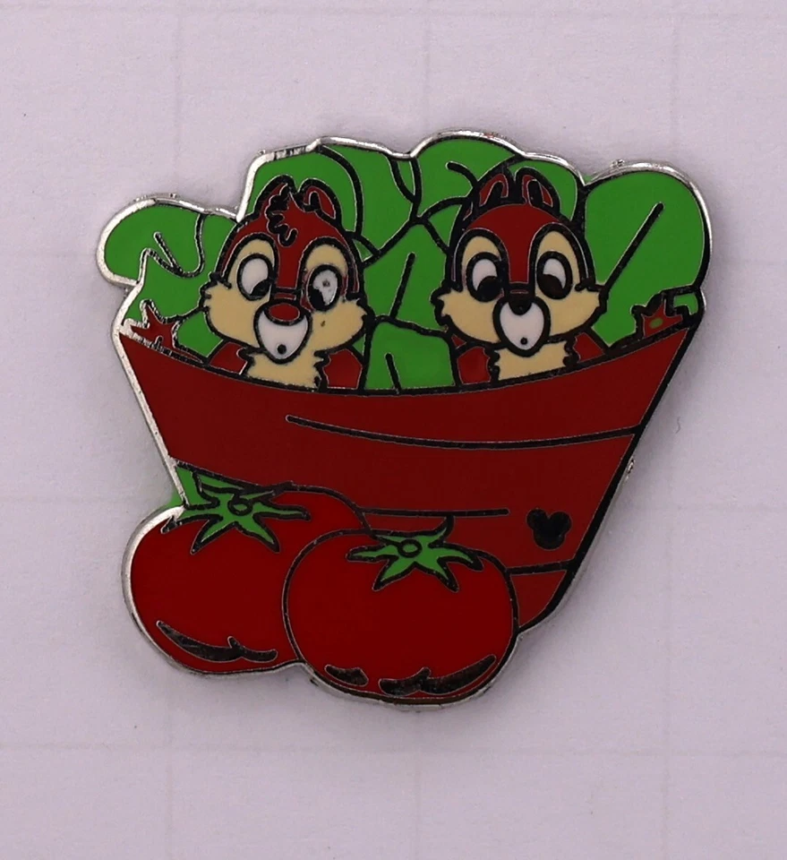 Disney Trading Pin DLR 2007 Hidden Mickey Lanyard Chip & Dale Health Food Tomato - Image 1 of 1