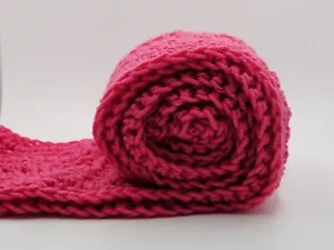 Scarf Neck Crochet Women's Men's Solid Dark Pink 5" x 98" Handmade NEW - Picture 1 of 3