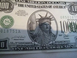 2001 UMA Commercial Collections $1,000,000 $1 Million lustige Geldwerbung - Bild 1 von 4