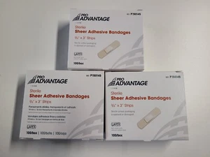 3 NEW Boxes of Pro Advantage Sterile 3/4" x 3" bandages 100 per box 300 Total - Picture 1 of 1