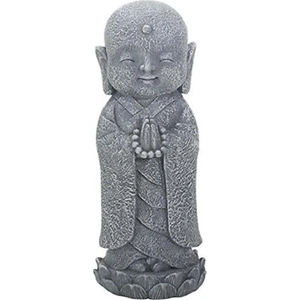 Standing Jizo Monk on Lotus Figurine Buddhism Ksitigarbha Japanese Bodhisattva - Picture 1 of 3