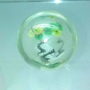 Glass Knob-Asian Crane Motif - Picture 1 of 7