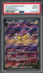 Tarjeta 2023 PSA 8 Pokemon Crown Zenith Raikou V Galarian Gallery FA GG41/GG70 - Imagen 1 de 2