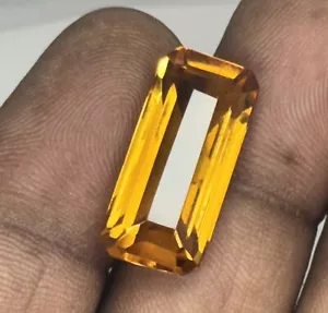 Natural 19.35 Ct Orange Color Topaz Emerald Cut Brilliant Loose Gemstone O-5569 - Picture 1 of 5
