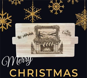 Wooden Foldable trays with engraved design, Personalized Christmas gift - Picture 1 of 9