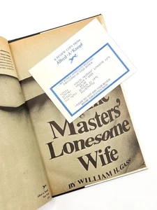 William H Gass / WILLIE MASTERS' LONESOME WIFE 1st Edition 1971 - Picture 1 of 3