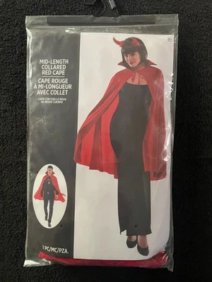 Fantasia de Halloween cabo vermelho colarinho comprimento médio.  1 peça.  NOVO - Imagem 1 de 4