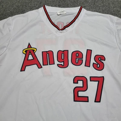 Camiseta deportiva LA Angels Mike Trout para hombre extra grande blanca roja SGA Pechanga Halos retro  Foto 1 de 4