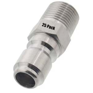 25 Erie Tools Pressure Washer 3/8" Male NPT to Quick Connect Plug Steel Coupler - Picture 1 of 2