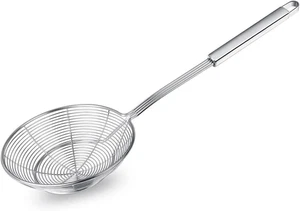 Spinnensieb Abschäumer, Edelstahl Asiatisches Sieb Schöpfkelle Bratlöffel mit - Bild 1 von 12