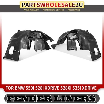 2x Forros de guardabarros interiores PP+EPDM delanteros para BMW E60 528i 535i 550i 2008 2009 2010 Foto 1 de 4