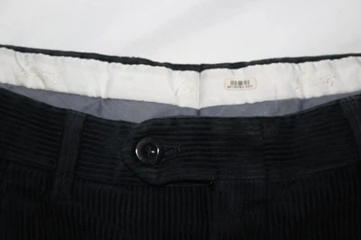 BRIONI Made in Italy Men's 30 X 29 Black Corduroy Pleated Cuffed Pants - Image 1 of 4