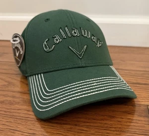 Callaway Adjustable Hat by Pukka, Sandy Brae Golf Club Cap in Green with Tag - Picture 1 of 6