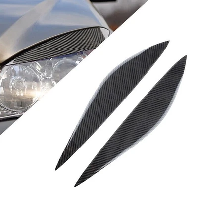 Cubierta de fibra de carbono para cejas de faros 2 piezas para Mercedes-Benz W204 2008-2011 Foto 1 de 4