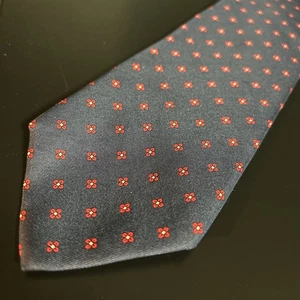Vintage Brooks Brothers Makers Seide Herren Krawatte Black Label 56" marineblau rot Blumenmuster - Bild 1 von 8