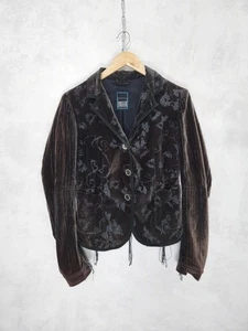 Blazer Marithe Francois Girbaud algodón terciopelo estilo azteca botones talla 44 - Imagen 1 de 12