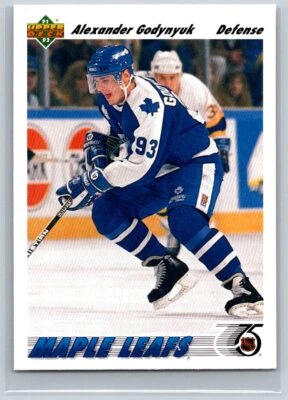 1991-92 Upper Deck #466 Alexander Godynyuk Maple Leafs Rookie Hockey Card - Image 1 of 2