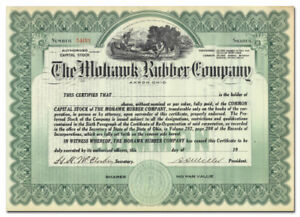 Mohawk Rubber Company Stock Certificate (Native Americans in Canoe Vignette)