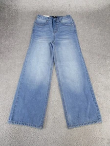 7 For All Mankind Jeans Girls 10 Lotta Wide Leg Light Wash Denim Pull On NEW - Picture 1 of 11