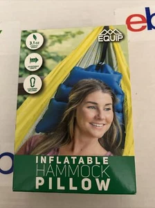 EQUIP Inflatable Hammock Pillow In Navy Blue/Gray Adjustable Length,+Carabiner - Picture 1 of 3