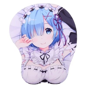 Alfombrilla de ratón Rem Boobs Anime 3D con reposamuñecas de gel para juegos - Imagen 1 de 5