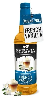 Jarabe de vainilla francesa sin azúcar Syruvia 25,4 fl oz, para café, postres y más Foto 1 de 4