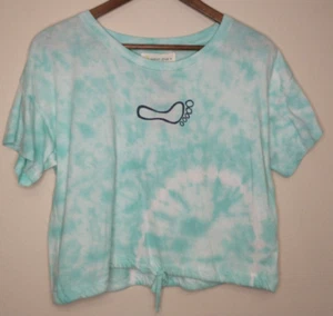Ocean Drive Barefoot Bay Women's Teale Tie Dye Shirt Sz M Lake Okoboji Crop NWT - Picture 1 of 10
