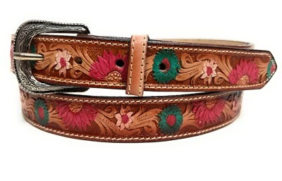 CINTURÓN DE CUERO OCCIDENTAL PARA NIÑOS DECORADO A MANO NIÑAS BEBÉ NIÑO VAQUERO CINTURÓN DE CUERO Foto 1 de 4