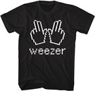 Weezer T-Shirt Rock Band Men's Official Cursor W & Logo New Black Cotton Tee