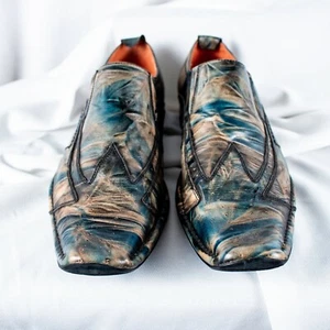 STACY ADAMS blau türkis Camouflage Herren elegante Halbschuhe Schuhe Größe 11 M - Bild 1 von 12
